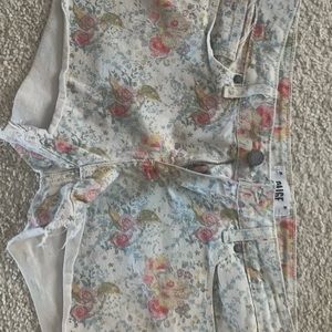 Paige floral denim shorts
